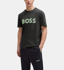 T-shirt droit logo en coton BOSS