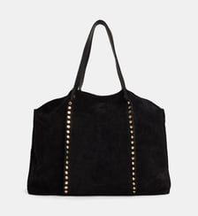 Sac cabas Gaelle en cuir velours Cherry Paris