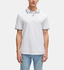 Polo droit en piqué de coton stretch  BOSS