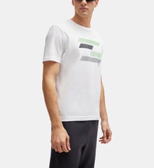 T-shirt en jersey de coton à motif artistique façon drapeau BOSS