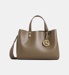 Sac cabas Elsa et sa pochette amovible effet lisse souple Galeries Lafayette