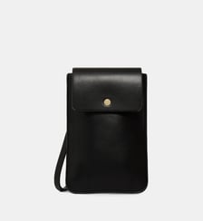 Sac pochette porte téléphone enduit lisse Galeries Lafayette