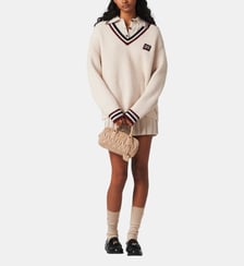 Polo en cachemire signature Miu Miu