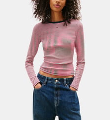 T-shirt slim manches longues en coton Tommy Hilfiger
