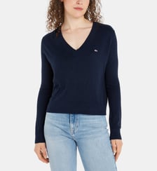Pull droit coton mélangé Tommy Hilfiger