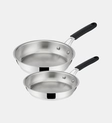 Lot de 2 poêles - Ø24 et 28 cm - Tempra - Inox Lagostina