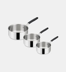 Lot de 3 casseroles - Ø16, 18 et 20 cm - Tempra - Inox Lagostina