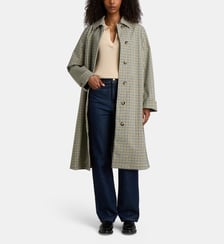 Imperméable long droit Kikaro imprimé vichy Jodhpur