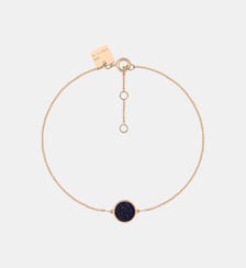 Bracelet-Mini disque en or rose et pierre de sable bleue Ginette Ny
