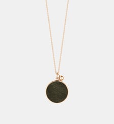 Chaine-Disque en or rose et obsidienne dorée Ginette Ny
