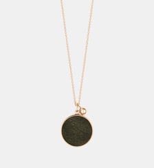 Chaine en or rose - Disque en obsidienne dorée Ginette Ny