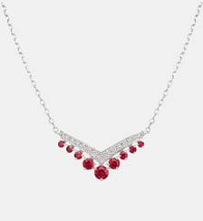 Pendentif en or blanc rubis et diamants Chaumet