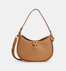 Sac à main demi lune Solène cuir grainé Galeries Lafayette