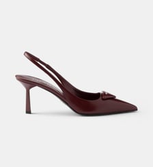 Escarpins à bride arrière en cuir brossé Prada