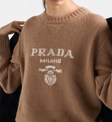 Pull droit en laine et cachemire Prada