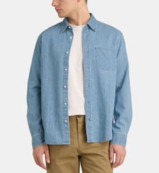 Chemise droite Nirnim en coton denim Galeries Lafayette