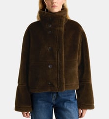 Blouson bombardier court réversible Blondel laine Galeries Lafayette