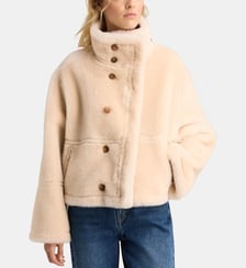 Blouson bombardier court réversible Blondel laine Galeries Lafayette