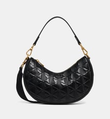 Sac à main demi lune Maheki cuir monogrammé Lacoste