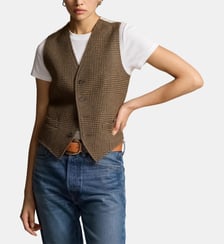 Veste sans manches Pauline imprimé Prince de Galles laine mélangée Polo Ralph Lauren