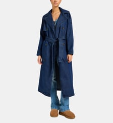 Trench femme long droit ceinturé en coton denim Lee