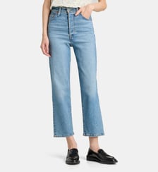 Jean droit délavé taille haute Levi's