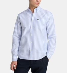 Chemise droite à rayures coton Lacoste