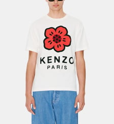 T-shirt droit coton signature et logo Kenzo