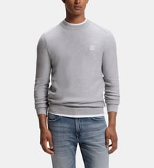 Pull en coton et cachemire avec patch BOSS