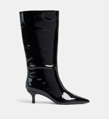 Bottes à petits talons Thaïs cuir vernis Galeries Lafayette