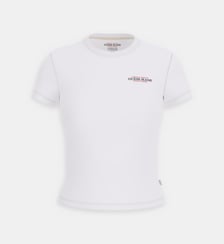 T-shirt ajusté et court en coton stretch Guess Jeans