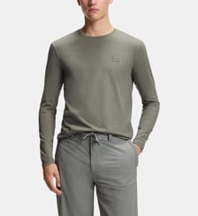 T-shirt manches longues en coton avec patch  BOSS