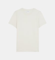 T-shirt droit uni en coton Courrèges
