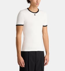T-shirt slim logo coton Courrèges