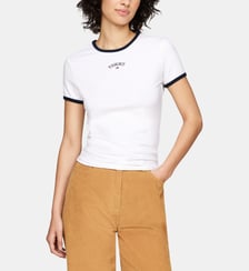 T-shirt slim coton stretch signature drapeau Tommy Hilfiger