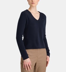Pull droit en laine col V Tommy Hilfiger