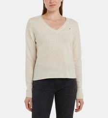 Pull droit en laine col V Tommy Hilfiger