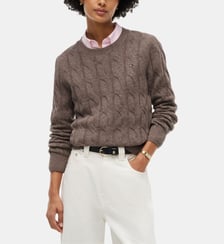 Pull droit maille câble laine Tommy Hilfiger