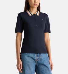 Polo col rayé manches courtes coton Tommy Hilfiger