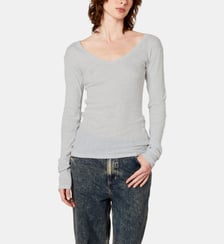 T-shirt droit en coton manches longues American Vintage