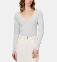 T-shirt droit manches longues en coton American Vintage