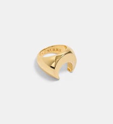 Bague chevalière lune signature étain recyclé Marine Serre
