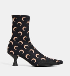 Bottines hautes à talons en jersey signature Marine Serre