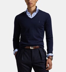 Pull droit en laine signature Polo Ralph Lauren