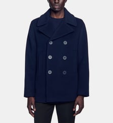 Manteau court droit en laine mélangée Sandro