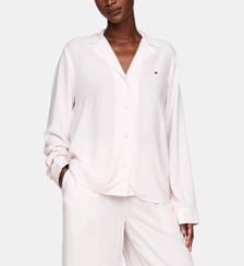 Chemise de pyjama droite fluide à rayures Tommy Hilfiger