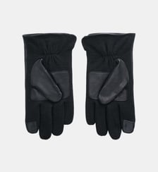 Gants bi-matière cuir et laine Polo Ralph Lauren