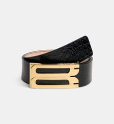 Ceinture large Jumbo en cuir façon croco Victoria Beckham