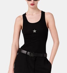 Débardeur slim mini étoile à cristaux fantaisies en lyocell en coton Stella McCartney