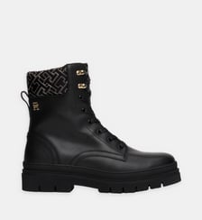 Boots en cuir à lacets et monogramme Tommy Hilfiger